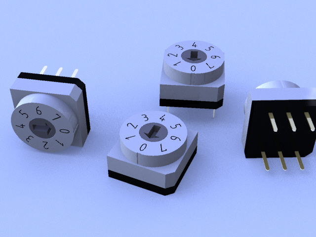 带8个位置的旋转开关，通孔型